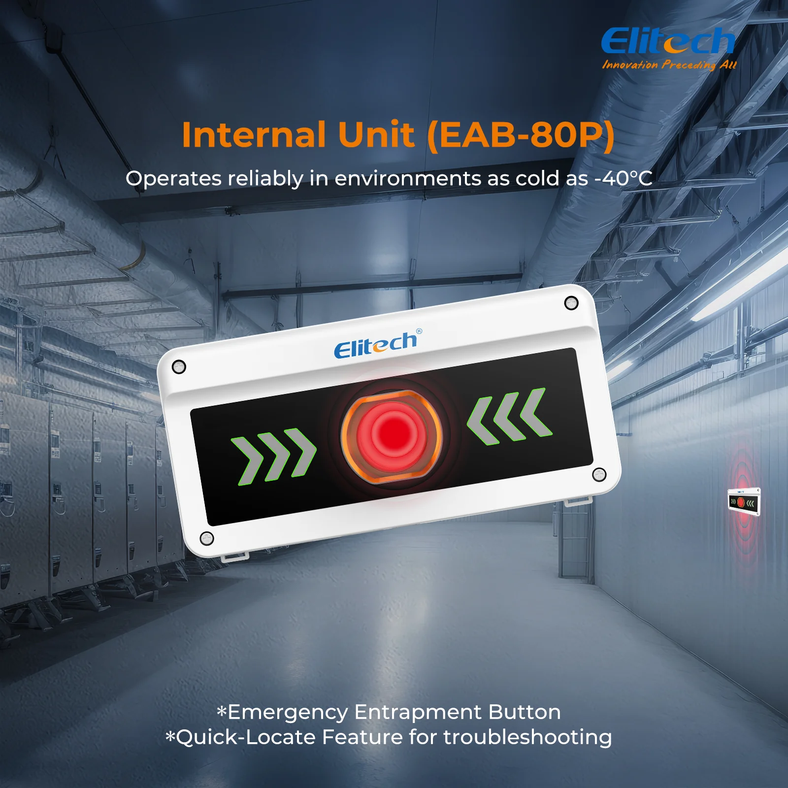 Elitech EAB-80-01 Multi-Function Cold Storage Alarm System for Gas Leak, Human Entrapment, Door Status & Overtemperature - Image 5