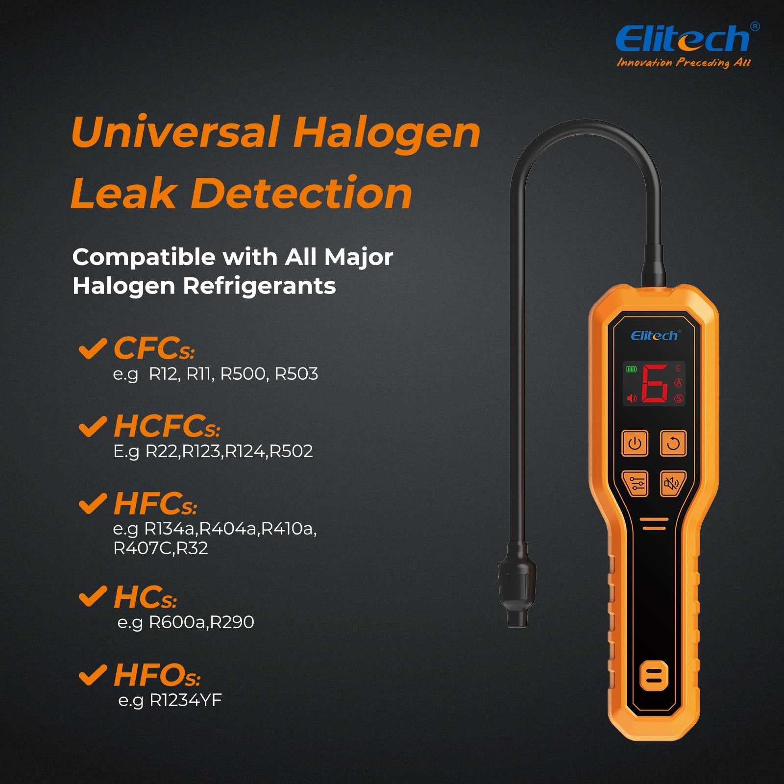 Elitech ELD-210 Heated Diode Portable Semiconductor Refrigerant Leak Detector - High Sensitivity, Dual Alarm, Ergonomic Design for Quick & Accurate Leak Detection - Image 5