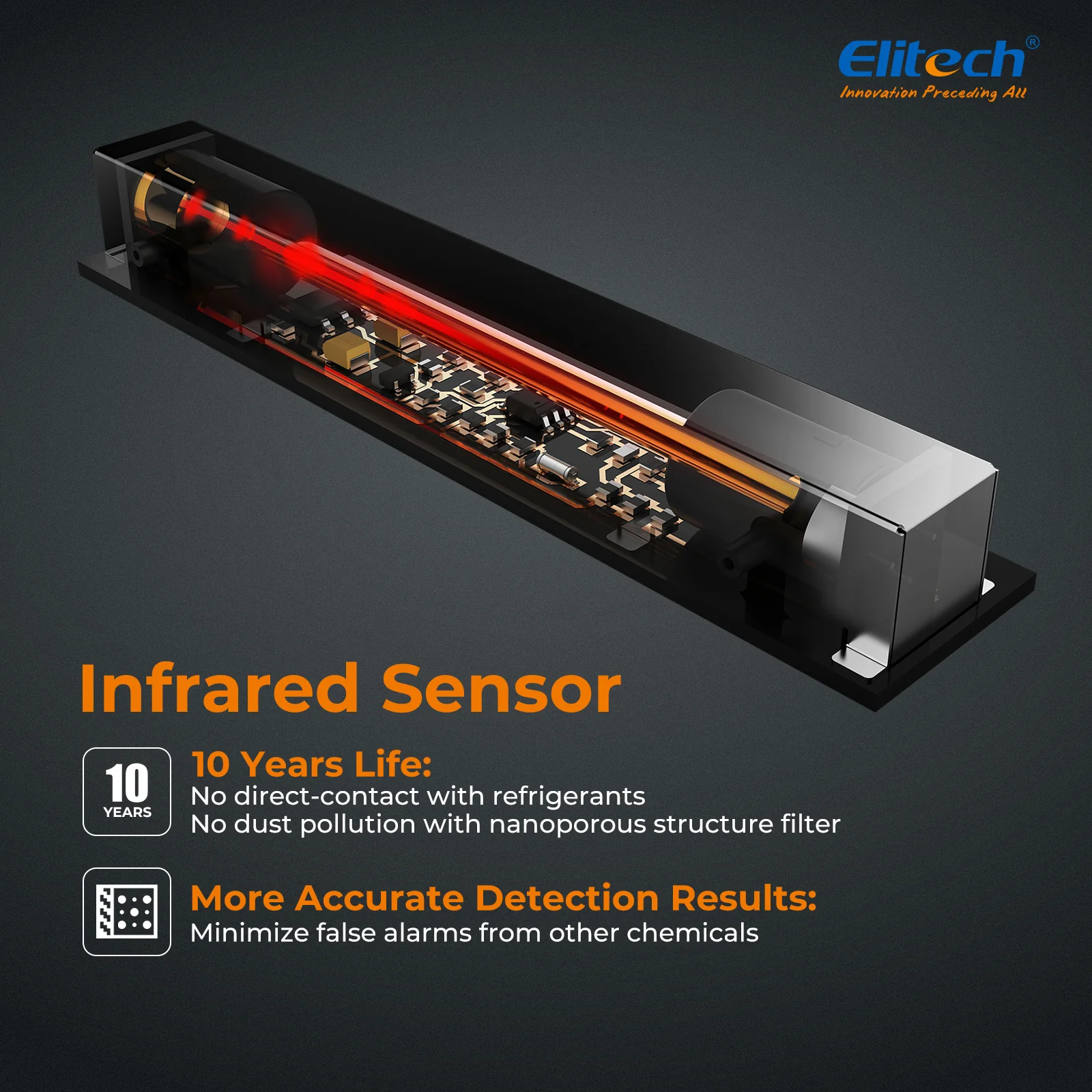 Elitech ILD-200 Electronic Refrigerant Heat Pump Leak Detector HVAC, Freon Leak Detector, Infrared Sensor up to 10 years' service life, 4g/yr, PEAK Record - Image 6