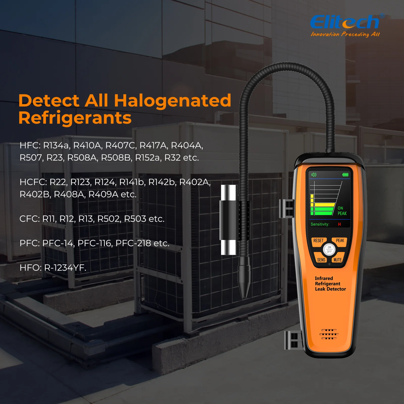 Elitech ILD-200 Electronic Refrigerant Heat Pump Leak Detector HVAC, Freon Leak Detector, Infrared Sensor up to 10 years' service life, 4g/yr, PEAK Record - Image 7