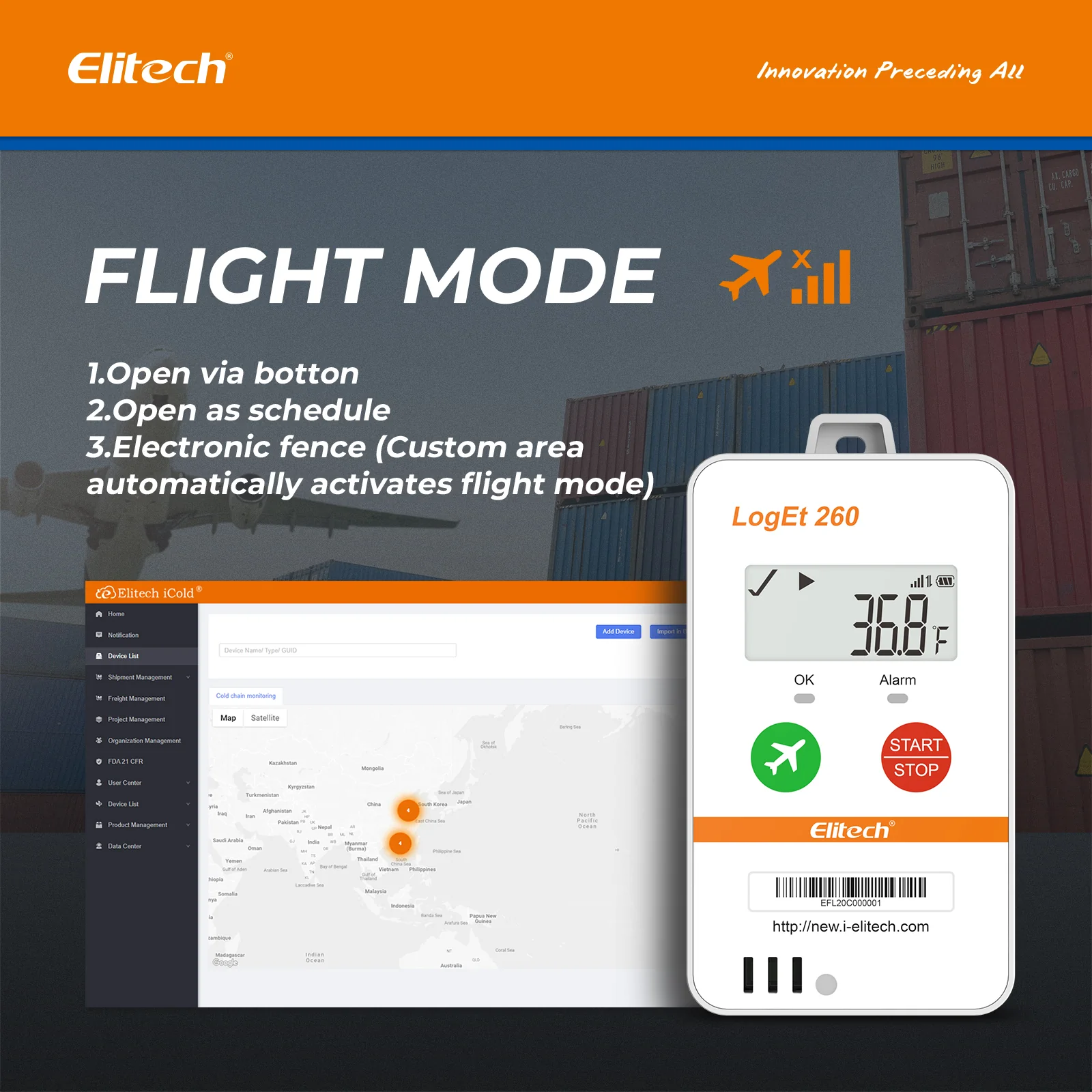 Elitech Loget 260-TH 4G Reusable Real-time Temperature & Humidity Data Logger Light/Shock/Location, Built-in SIM Card, 100000 Points - Image 7