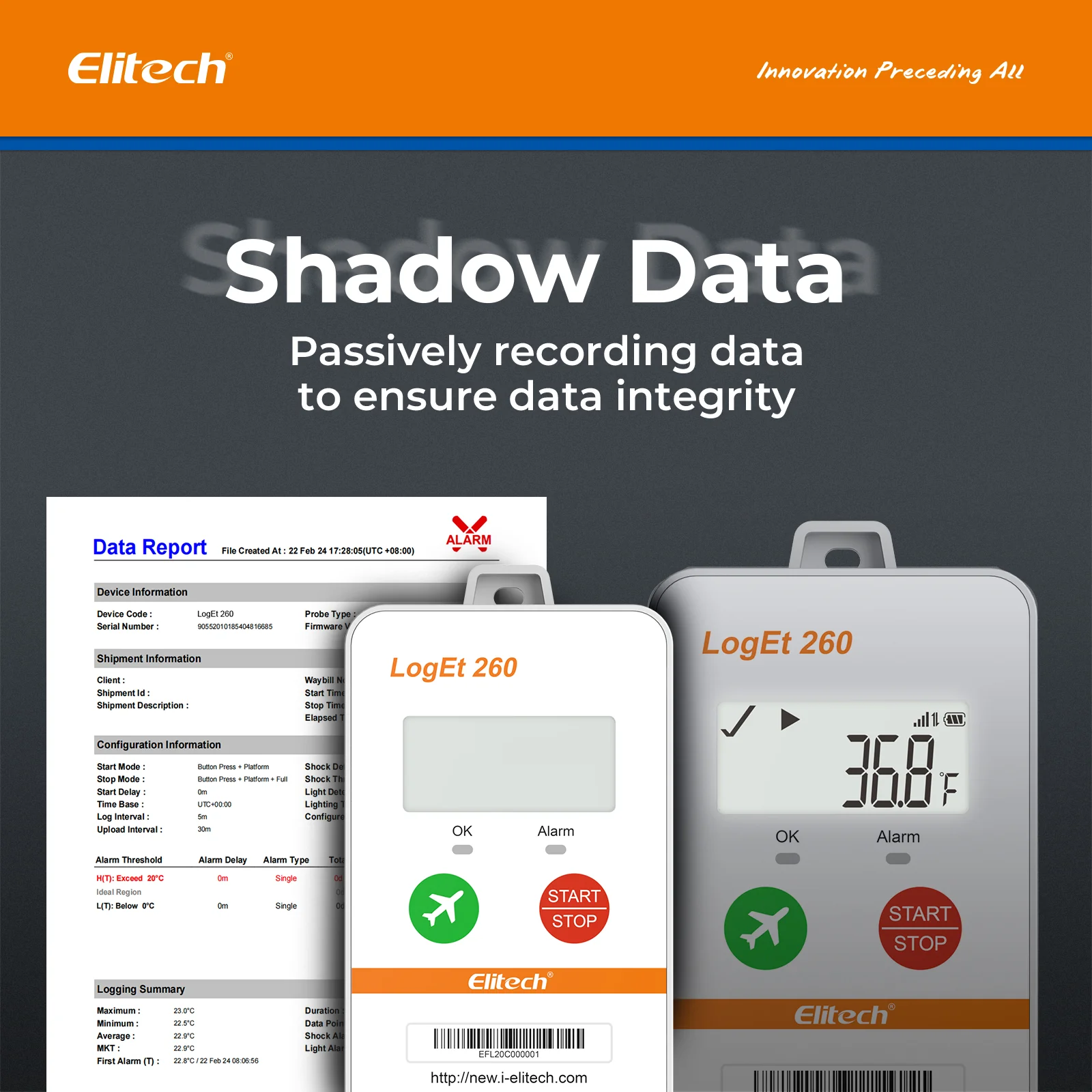 Elitech Loget 260-THE 4G Reusable Real-time Temperature & Humidity Data Logger with External Probe, Light/Shock/Location, Built-in SIM Card, 100000 Points - Image 6
