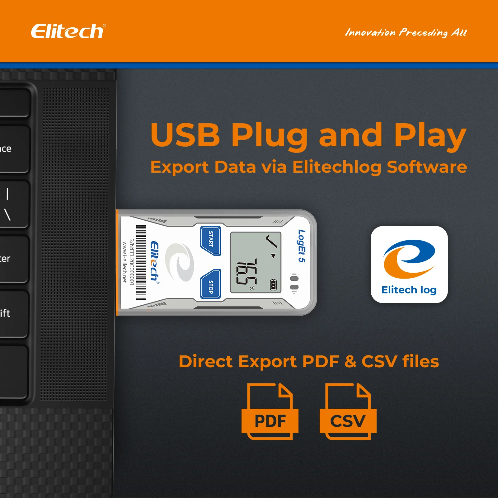 Elitech LogEt 5 T Temperature Data Logger Reusable Recorder, Shadow Data, Auto PDF/ CSV Report, 32000 Points - Image 5