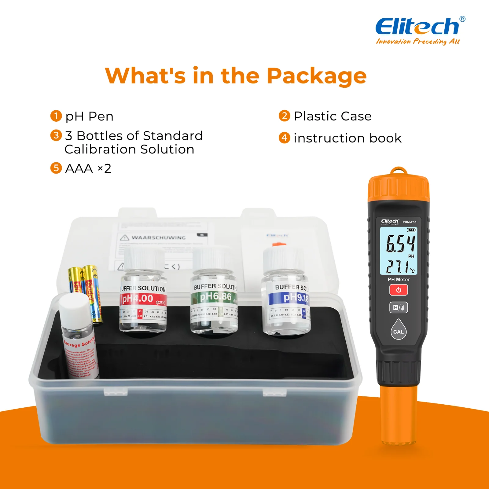 Elitech PHM-230 pH Pen Meter with Calibration Supplies, Reliable Digital Tester for pH, Temperature in Growing Solutions, Optimal Plant Health and Yield - Image 8