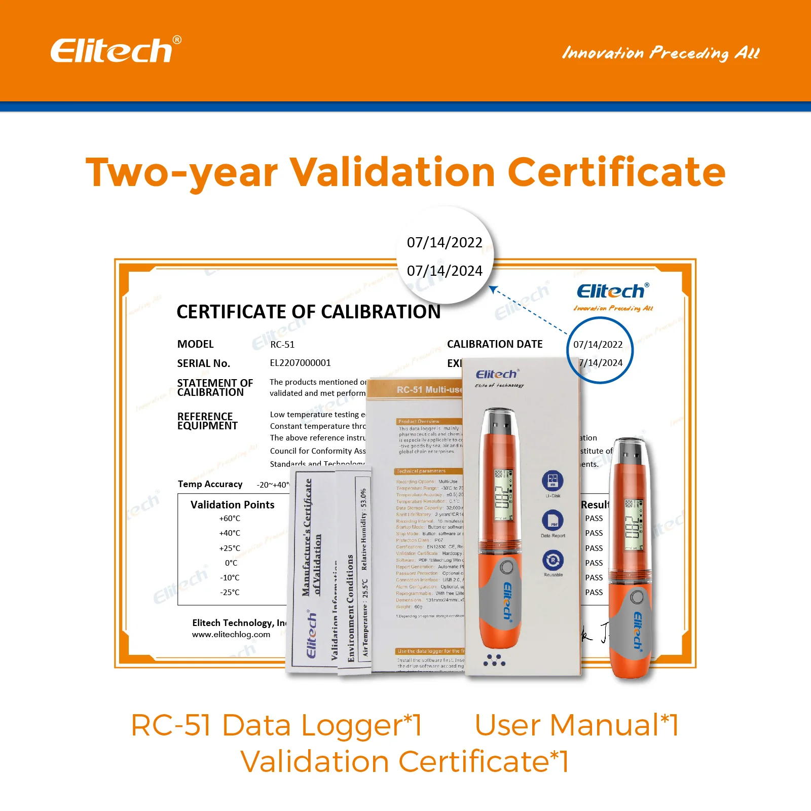 Elitech RC-51 USB Temperature Data Logger Recorder Tester, 32000 Recordings, PDF Report, IP67 Waterproof, Multiple Alarms, 2-Year Battery Life with Calibration Certified - Image 11