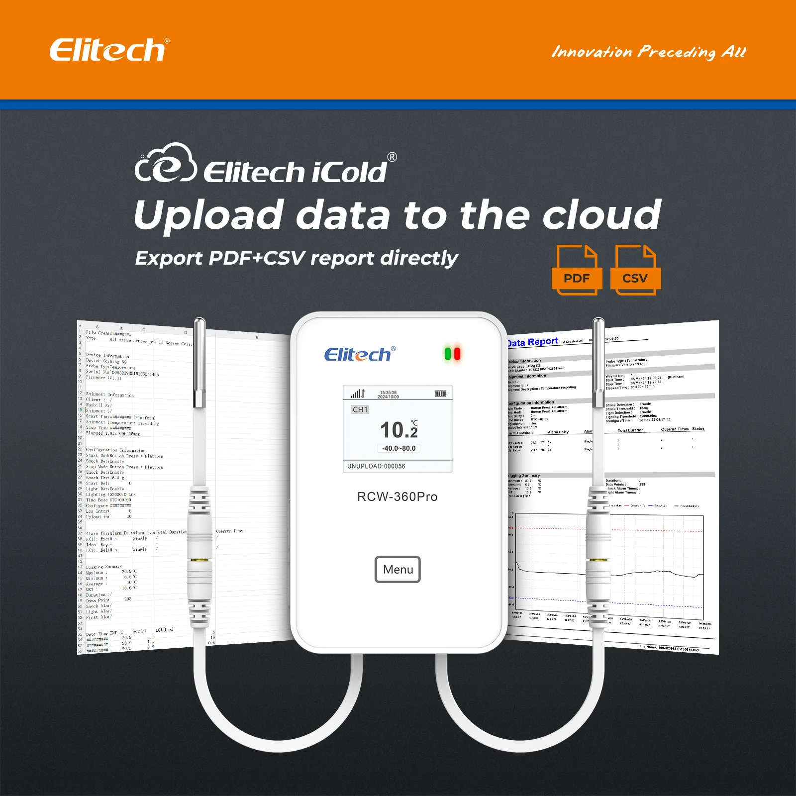 Elitech RCW-360Pro-iCold-WG-DC 4G Cellular & WiFi Temperature Humidity CO2 Sensor Data Logger 100000 Points, 2-Year Subscription Included, 24/7 Monitor, App/Email/Text/Sound Alerts, Cloud Storage, Monitor Anywhere, Anytime - Image 7