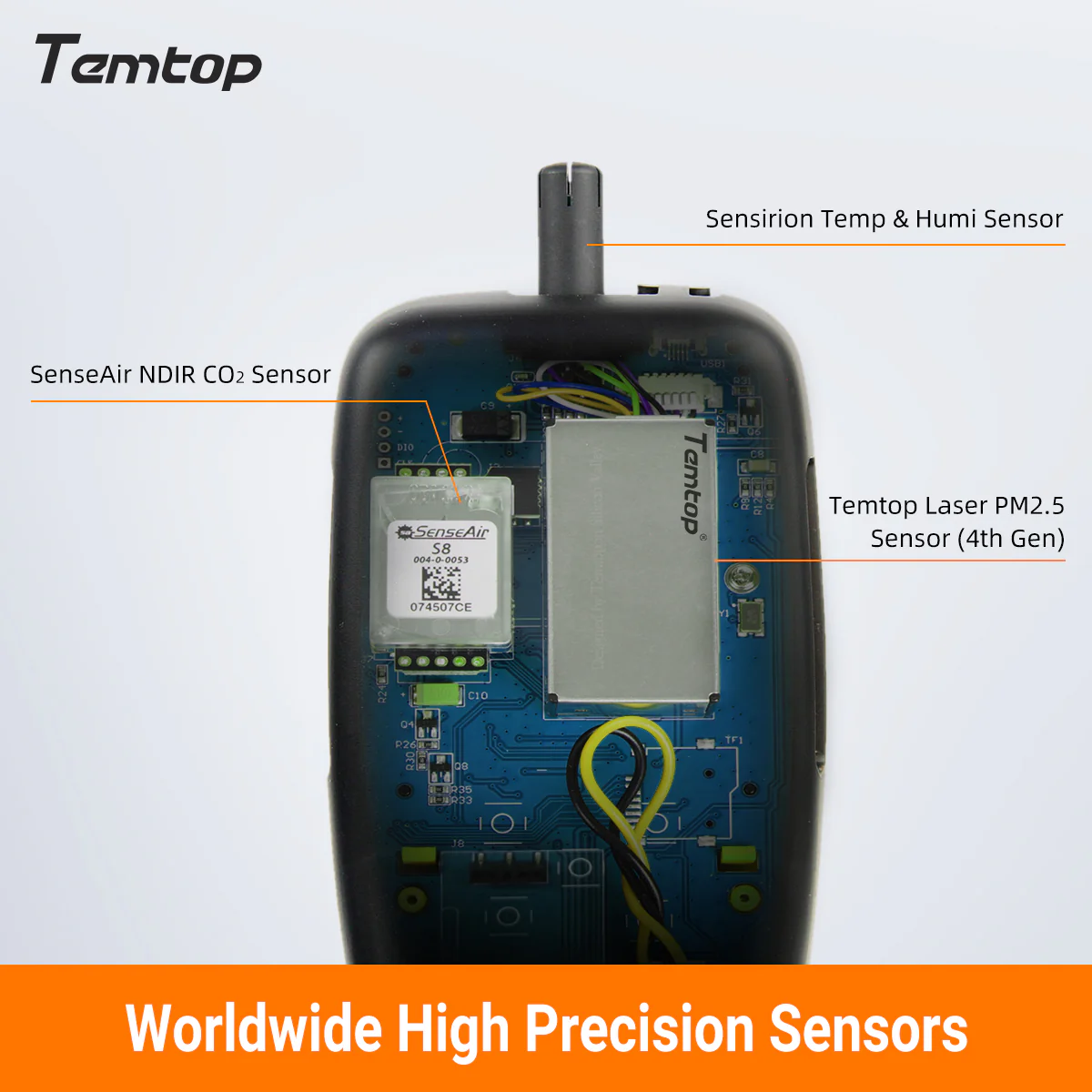 Temtop M2000C 2nd CO2 Air Quality Monitor for CO2 PM2.5 PM10 Particles Detector Temperature Humidity Display Audio Alarm Recording Curve, Data Export - Image 3