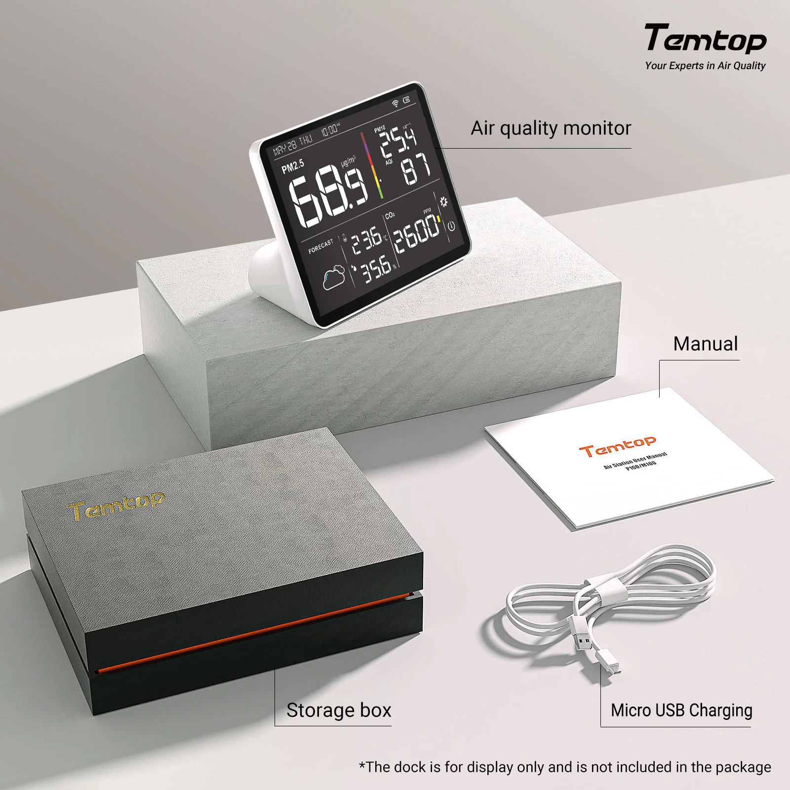 Temtop M100 Air Quality Monitor WiFi Smart Air Station PM2.5 PM10 CO2 Meter Temperature Humidity Detector for Home - Image 11
