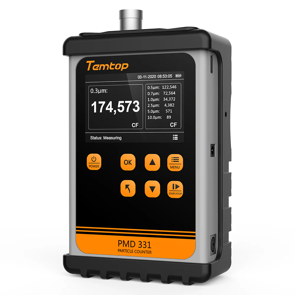 Temtop PMD 331 Professional Particle Counter, 7-Channel Handheld Dust Monitor (0.3-10μm) for PM2.5, PM10 & TSP, Laser Sensor for Industrial Air Quality Monitoring, Cleanrooms & Construction Sites - Image 8